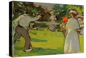 Game of Tennis, Luxembourg Gardens, C.1906 (Panel)-Samuel John Peploe-Stretched Canvas