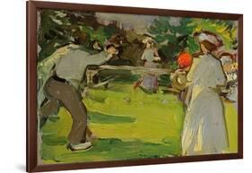 Game of Tennis, Luxembourg Gardens, C.1906 (Panel)-Samuel John Peploe-Framed Giclee Print