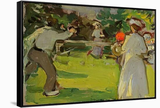 Game of Tennis, Luxembourg Gardens, C.1906 (Panel)-Samuel John Peploe-Framed Stretched Canvas