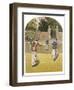 Game of Women's Doubles in a Country Garden-null-Framed Art Print