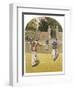 Game of Women's Doubles in a Country Garden-null-Framed Art Print