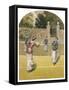 Game of Women's Doubles in a Country Garden-null-Framed Stretched Canvas