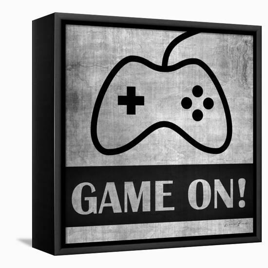 Game on Monochrome-Denise Brown-Framed Stretched Canvas