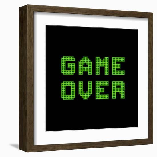 Game Over On A Green Grid Digital Display-wongstock-Framed Art Print