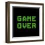 Game Over On A Green Grid Digital Display-wongstock-Framed Art Print