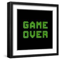 Game Over On A Green Grid Digital Display-wongstock-Framed Art Print