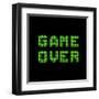 Game Over On A Green Grid Digital Display-wongstock-Framed Art Print