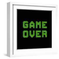 Game Over On A Green Grid Digital Display-wongstock-Framed Art Print