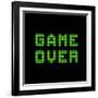 Game Over On A Green Grid Digital Display-wongstock-Framed Art Print