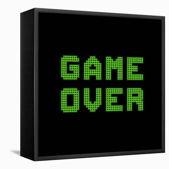 Game Over On A Green Grid Digital Display-wongstock-Framed Stretched Canvas