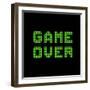 Game Over On A Green Grid Digital Display-wongstock-Framed Art Print