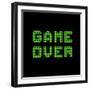Game Over On A Green Grid Digital Display-wongstock-Framed Art Print