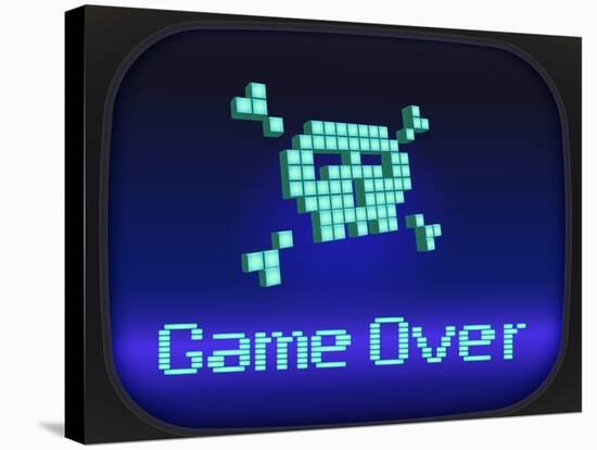 Game Over, Tv Game. Skull and Crossbones-eriksvoboda-Stretched Canvas