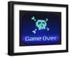 Game Over, Tv Game. Skull and Crossbones-eriksvoboda-Framed Art Print