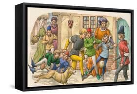 Game Ressembling Football in the Middle Ages-Pat Nicolle-Framed Stretched Canvas