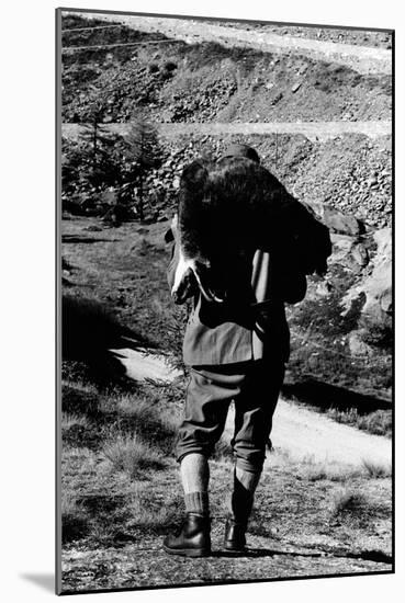 Game Warden Carrying a Killed Chamois at the Gran Paradiso Park-null-Mounted Photographic Print