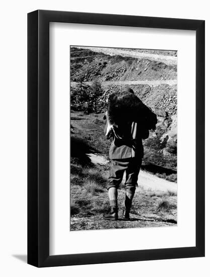 Game Warden Carrying a Killed Chamois at the Gran Paradiso Park-null-Framed Photographic Print