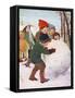 Game, Winter, Snowball 20C-Florence Liley-Young-Framed Stretched Canvas