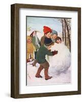 Game, Winter, Snowball 20C-Florence Liley-Young-Framed Art Print