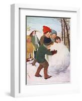 Game, Winter, Snowball 20C-Florence Liley-Young-Framed Art Print