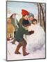 Game, Winter, Snowball 20C-Florence Liley-Young-Mounted Art Print