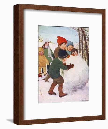 Game, Winter, Snowball 20C-Florence Liley-Young-Framed Art Print