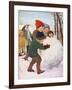 Game, Winter, Snowball 20C-Florence Liley-Young-Framed Art Print