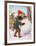 Game, Winter, Snowball 20C-Florence Liley-Young-Framed Art Print