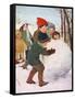 Game, Winter, Snowball 20C-Florence Liley-Young-Framed Stretched Canvas