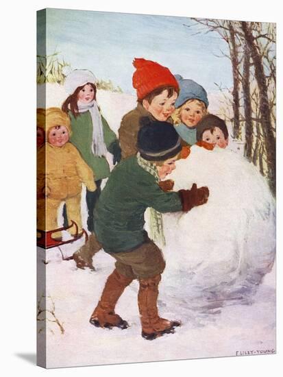 Game, Winter, Snowball 20C-Florence Liley-Young-Stretched Canvas