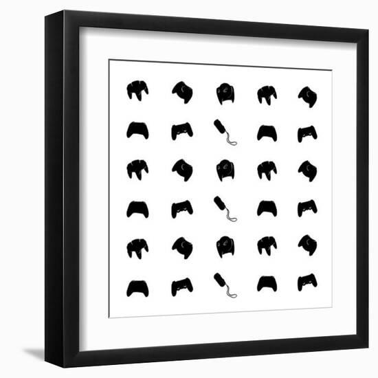 Gamer Pattern-Milli Villa-Framed Art Print