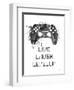 Gamer Splash II Live BW-Mary Urban-Framed Art Print