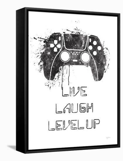 Gamer Splash II Live BW-Mary Urban-Framed Stretched Canvas