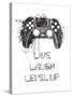 Gamer Splash II Live BW-Mary Urban-Stretched Canvas