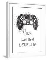 Gamer Splash II Live BW-Mary Urban-Framed Art Print