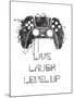 Gamer Splash II Live BW-Mary Urban-Mounted Art Print