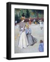 Games at Park-Federico Zandomeneghi-Framed Giclee Print