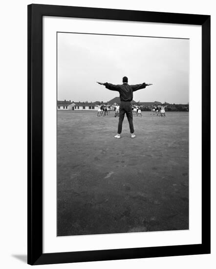 Games Master Taking a Gym Class, Airedale School, Castleford, West Yorkshire, 1962-Michael Walters-Framed Photographic Print