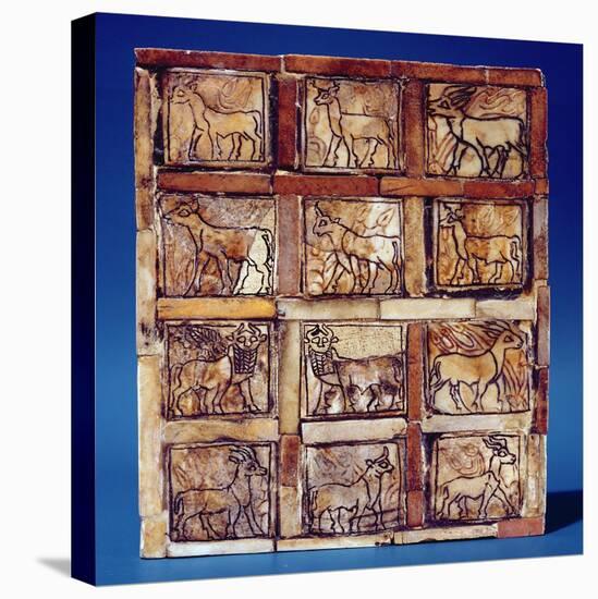 Gaming Board Depicting Animals of the Field and Forest, from Iraq, C.2500 BC (Wood)-Sumerian-Stretched Canvas