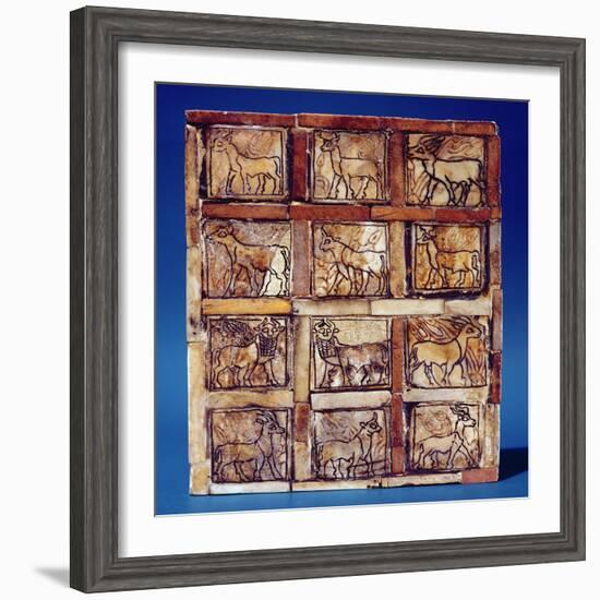 Gaming Board Depicting Animals of the Field and Forest, from Iraq, C.2500 BC (Wood)-Sumerian-Framed Giclee Print