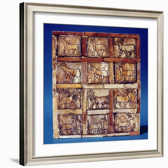 Gaming Board Depicting Animals of the Field and Forest, from Iraq, C.2500 BC (Wood)-Sumerian-Framed Giclee Print