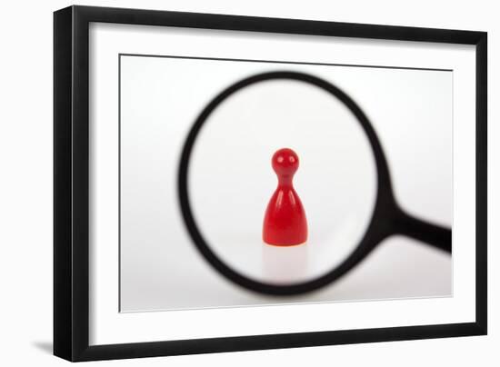 Gaming Piece in the Focus of a Magnifier, Symbolism-Catharina Lux-Framed Photographic Print