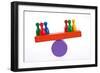 Gaming Pieces and Building Blocks Symbolising Balance - Imbalance-Catharina Lux-Framed Photographic Print