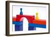 Gaming Pieces and Building Blocks Symbolising Breaking Down Barriers-Catharina Lux-Framed Photographic Print