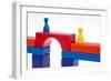 Gaming Pieces and Building Blocks Symbolising Breaking Down Barriers-Catharina Lux-Framed Photographic Print