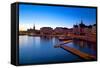 Gamla Stan and Riddarholmen w Spire of Riddarholmskyrkan (Riddarholmen Church), Stockholm, Sweden-Frank Fell-Framed Stretched Canvas