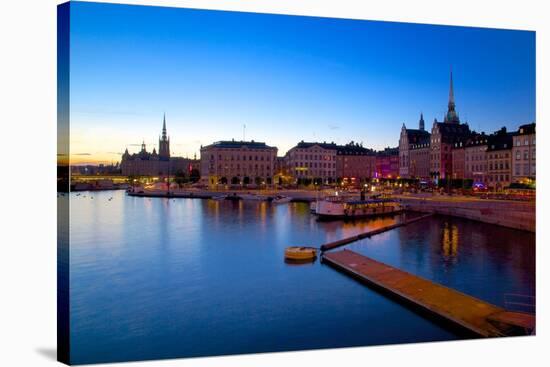 Gamla Stan and Riddarholmen w Spire of Riddarholmskyrkan (Riddarholmen Church), Stockholm, Sweden-Frank Fell-Stretched Canvas