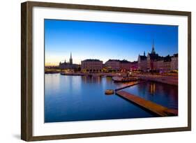 Gamla Stan and Riddarholmen w Spire of Riddarholmskyrkan (Riddarholmen Church), Stockholm, Sweden-Frank Fell-Framed Photographic Print