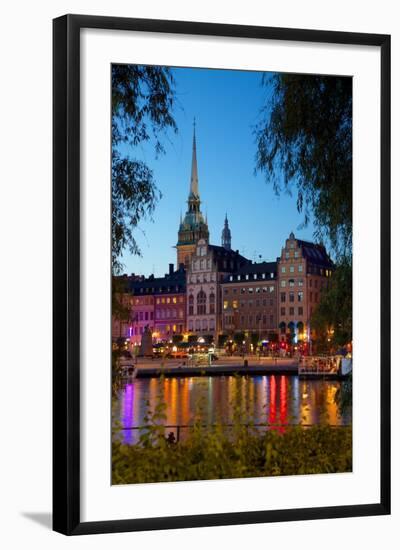 Gamla Stan and Riddarholmen w Spire of Riddarholmskyrkan (Riddarholmen Church), Stockholm, Sweden-Frank Fell-Framed Photographic Print