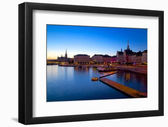 Gamla Stan and Riddarholmen w Spire of Riddarholmskyrkan (Riddarholmen Church), Stockholm, Sweden-Frank Fell-Framed Photographic Print